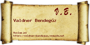 Valdner Bendegúz névjegykártya